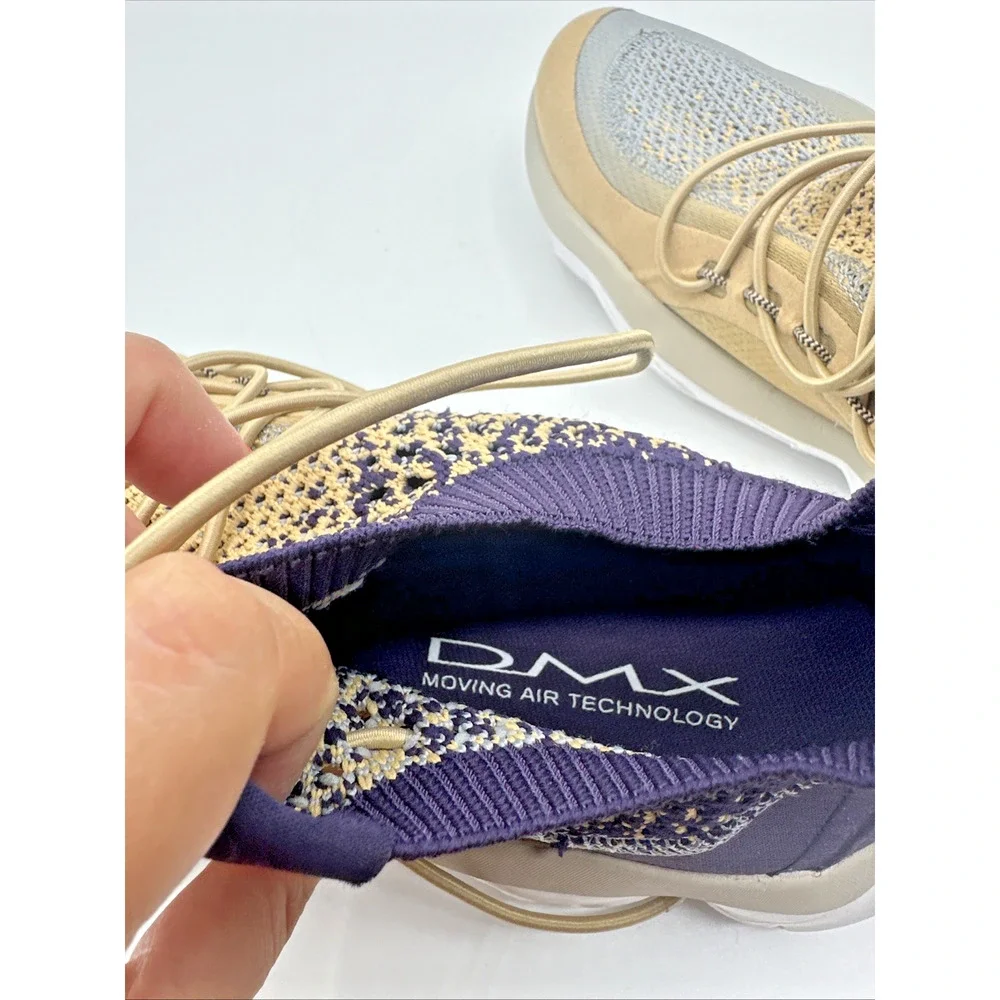 Reebok DMX Moving Air Technology Knit Sneakers Men’s 9.5 Purple Beige Slip On